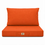 Conjunto de Cojines para Salón de Jardín 60x70 Naranja - Con Funda Extraíble & Anti-UV (Asiento + Respaldo)