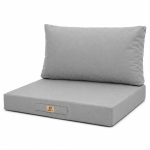 Conjunto de Cojines para Salón de Jardín 60x70 Gris Guijarro - Con Funda Extraíble & Anti-UV (Asiento + Respaldo)