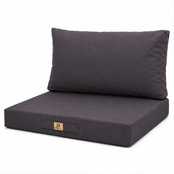 Conjunto de Cojines para Salón de Jardín 60x70 Gris Carbón - Con Funda Extraíble & Anti-UV (Asiento + Respaldo)