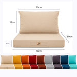 Conjunto de Cojines para Salón de Jardín 60x70 Beige - Con Funda Extraíble & Anti-UV (Asiento + Respaldo)