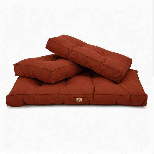 Ensemble Coussins Capitonné Banquette 120x60 Terracotta - Épais 15cm (1 Assise + 2 Dossiers)