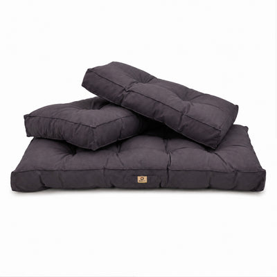 Conjunto de Cojines Acolchados para Banqueta 120x60 Gris Carbón - Grueso 15cm (1 Asiento + 2 Respaldos)
