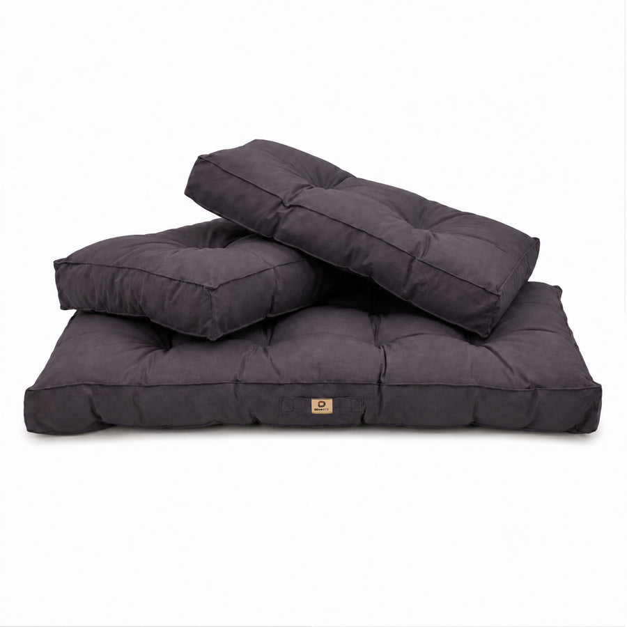 Conjunto de Cojines Acolchados para Banqueta 120x60 Gris Carbón, tejido anti-UV e hidrófugo