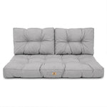 Conjunto de Cojines Acolchados para Banqueta 120x60 Gris Guijarro - Grueso 15cm (1 Asiento + 2 Respaldos)