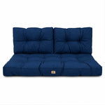 Ensemble Coussins Capitonné Banquette 100x50 Bleu Pétrole - Épais 15cm (1 Assise + 2 Dossiers)