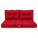 Ensemble Coussins Capitonné Banquette 100x50 Rouge - Épais 15cm (1 Assise + 2 Dossiers)