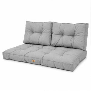 Conjunto de Cojines Acolchados para Banqueta 120x60 Gris Guijarro - Grueso 15cm (1 Asiento + 2 Respaldos)