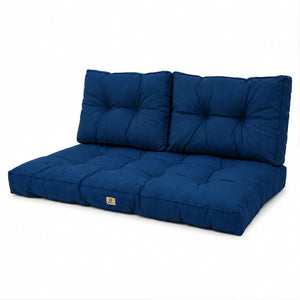Ensemble Coussins Capitonné Banquette 100x50 Bleu Pétrole - Épais 15cm (1 Assise + 2 Dossiers)