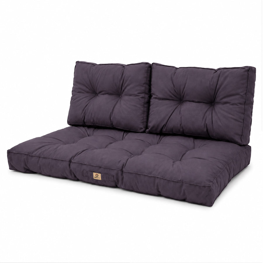Conjunto de Cojines Acolchados para Banqueta 120x60 Gris Carbón, grosor de 15 cm
