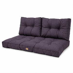 Ensemble Coussins Capitonné Banquette 100x50 Gris Carbone - Épais 15cm (1 Assise + 2 Dossiers)