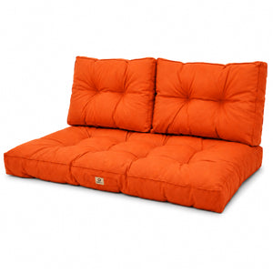 Ensemble Coussins Capitonné Banquette 120x60 Orange - Épais 15cm (1 Assise + 2 Dossiers)
