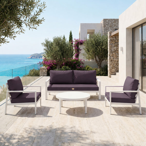 Conjunto de Cojines para Salón de Jardín 60x60 Gris Carbón - Con Funda Extraíble & Anti-UV (Asiento + Respaldo)
