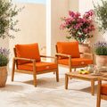 Ensemble Coussins Salon Jardin 60x60 Orange - Déhoussable & Anti-UV (Assise + Dossier)