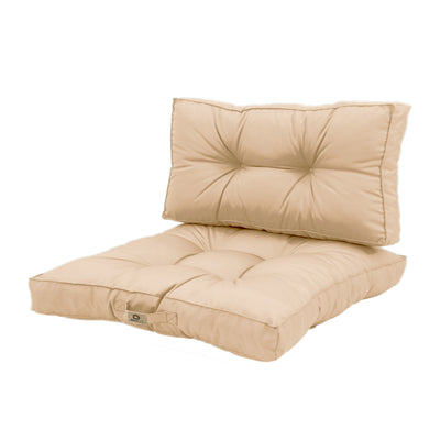 Ensemble de coussins capitonnés beige 60x60 cm, épais 15 cm, moelleux pour fauteuils et canapés, Deco-arts.fr