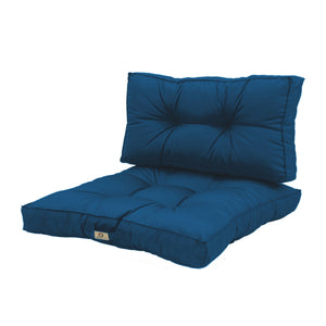 Ensemble Coussins Capitonné 60x60 Bleu Pétrole - Épais 15cm & Moelleux (Assise + Dossier)
