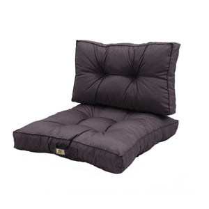 Ensemble Coussins Capitonné 50x50 Gris Carbone - Épais 15cm & Moelleux (Assise + Dossier)