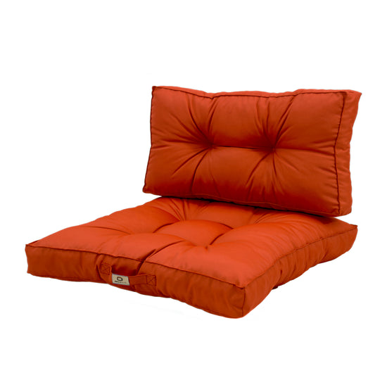 Coussins pour salon de jardin capitonné 60x60cm orange - Deco-arts.fr