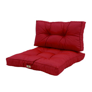 Ensemble Coussins Capitonné 60x60 Rouge - Épais 15cm & Moelleux (Assise + Dossier)