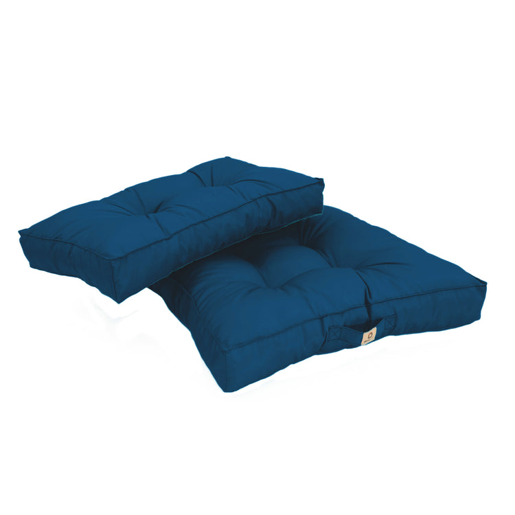 Coussins pour salon de jardin capitonné 60x60cm Bleu pétrole - Deco-arts.fr