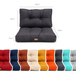 Conjunto de Cojines Acolchados 50x50 Gris Carbón - Grueso 15cm & Mullido (Asiento + Respaldo)