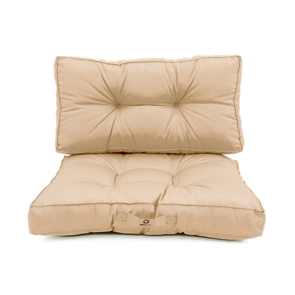 Ensemble de coussins capitonnés beige 60x60cm pour fauteuils et canapés, épais 15cm, moelleux, pour assise et dossier.