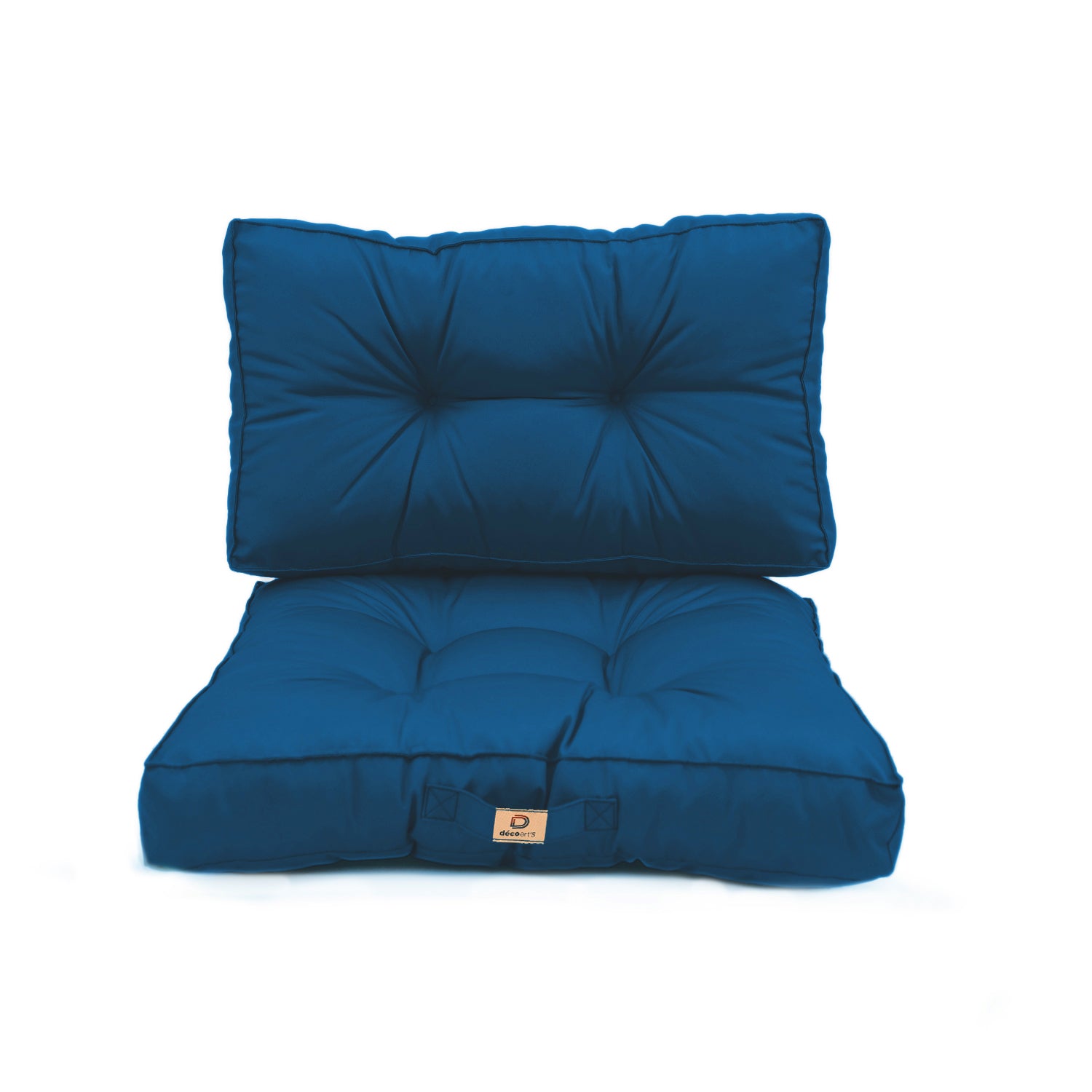 Coussins pour salon de jardin capitonné 50x50cm Bleu petrole - Deco-arts.fr