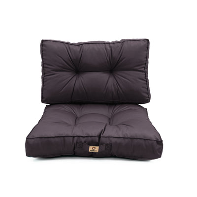 Ensemble de coussins capitonnés gris carbone 50x50 cm, épais 15 cm, moelleux pour fauteuils et canapés, Deco-arts.fr