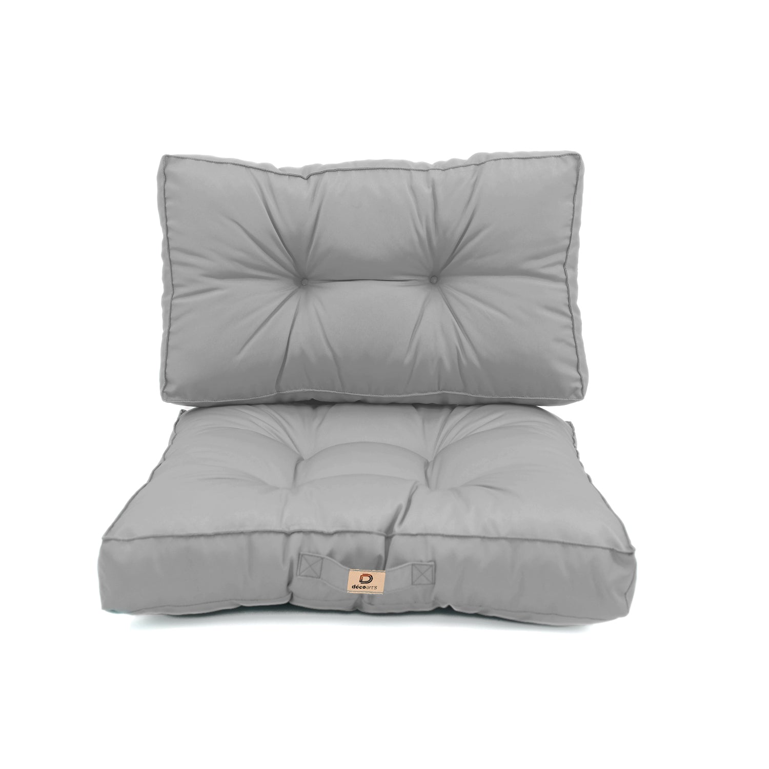 Coussins pour salon de jardin capitonné 50x50cm gris galet - Deco-arts.fr