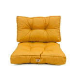 Coussins pour salon de jardin capitonné 50x50cm jaune - Deco-arts.fr