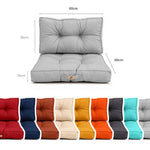 Conjunto de Cojines Acolchados 60x60 Gris Guijarro - Grueso 15cm & Mullido (Asiento + Respaldo)