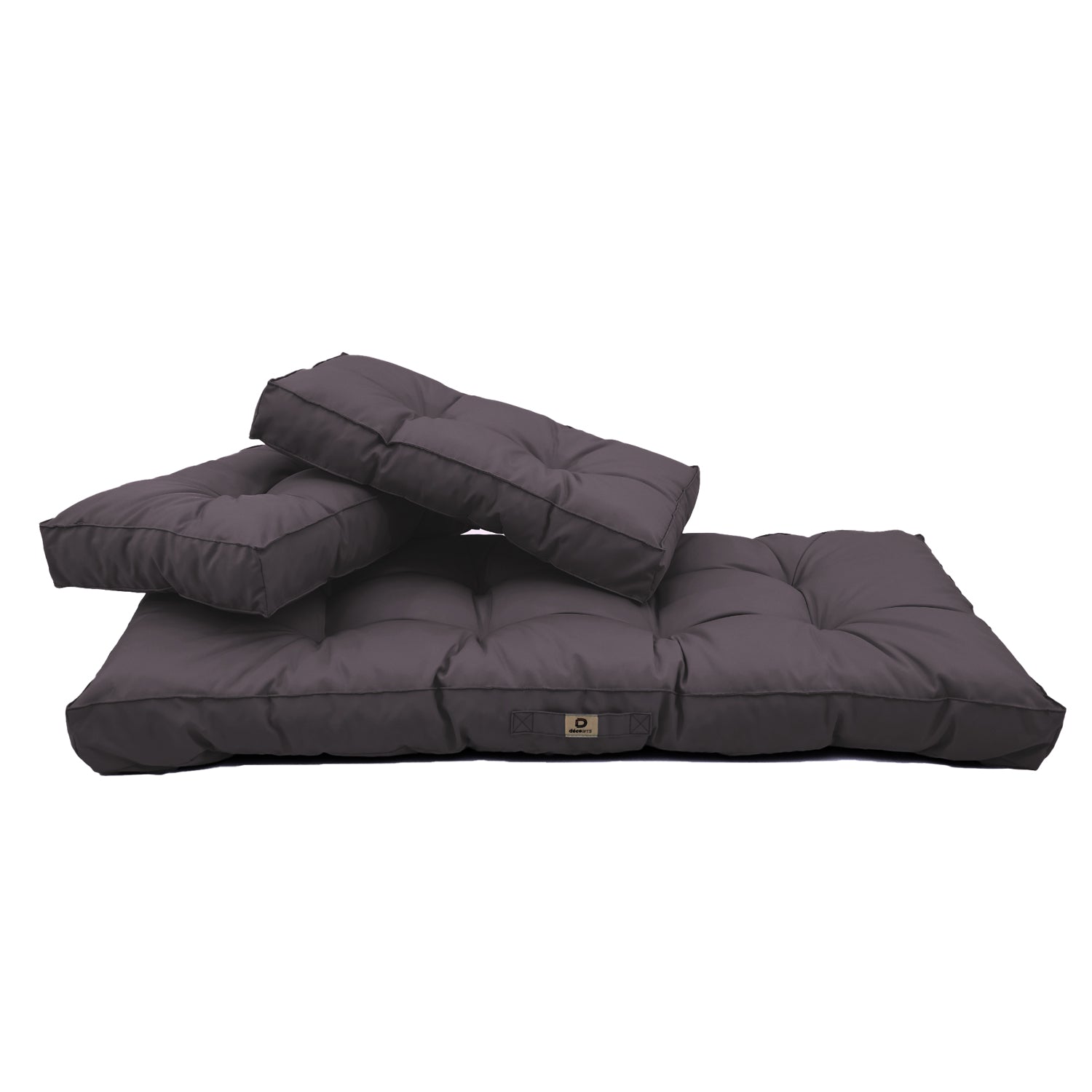 Coussins pour salon de jardin capitonné 100x50cm gris carbone - Deco-arts.fr