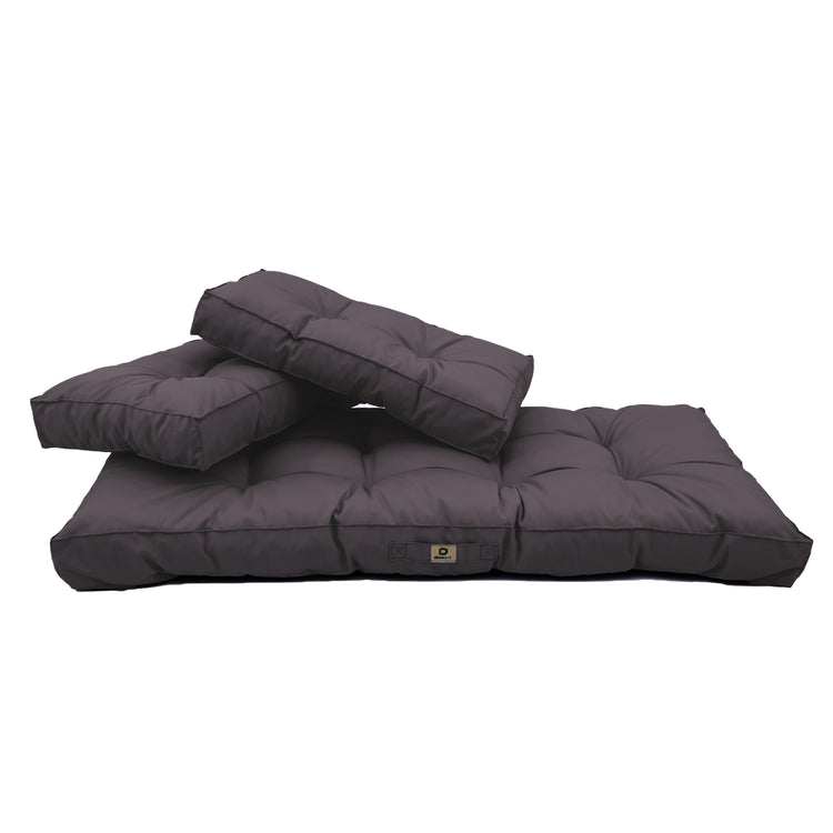 Coussins pour salon de jardin capitonné 100x50cm gris carbone - Deco-arts.fr