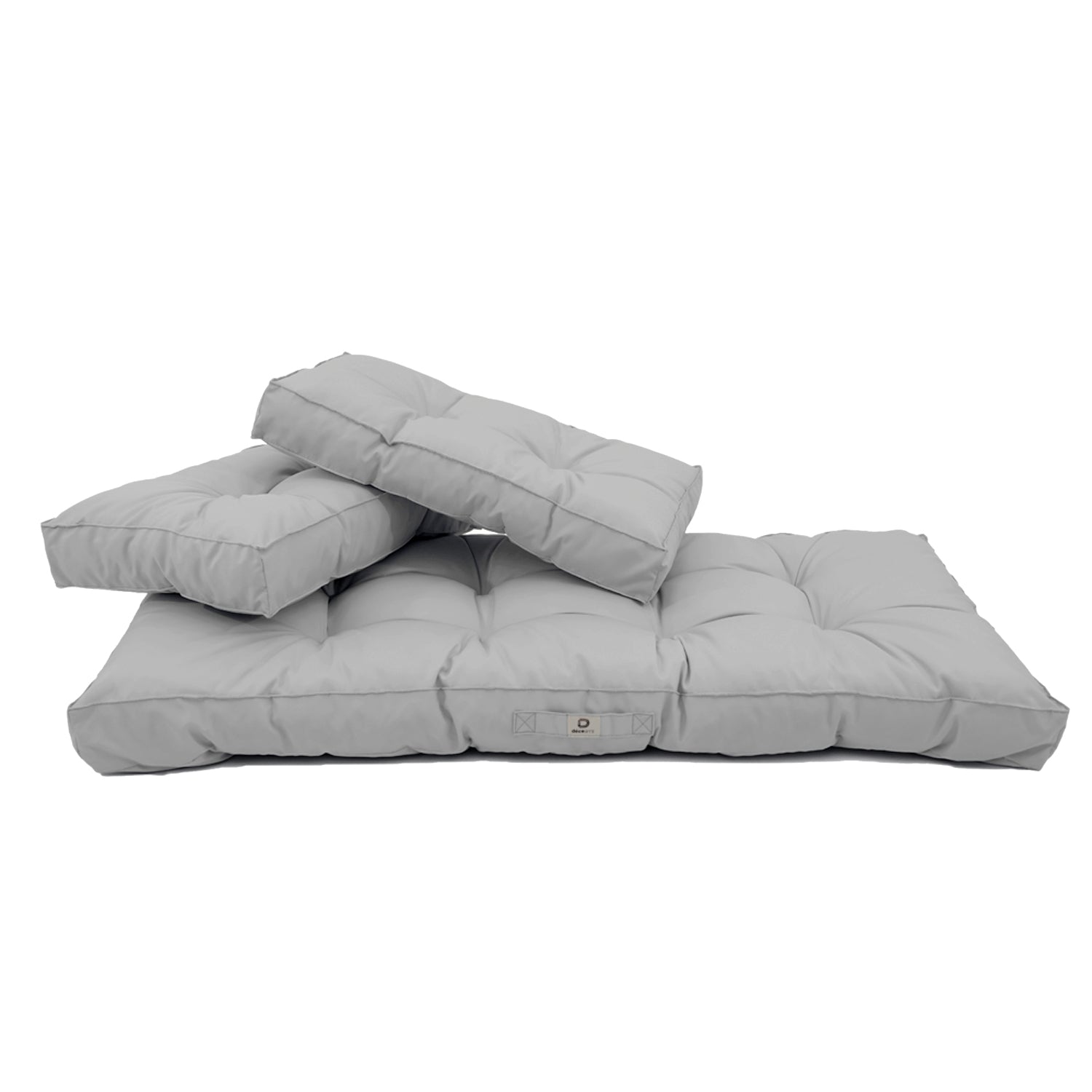 Coussins pour salon de jardin capitonné 120x60cm gris galet - Deco-arts.fr