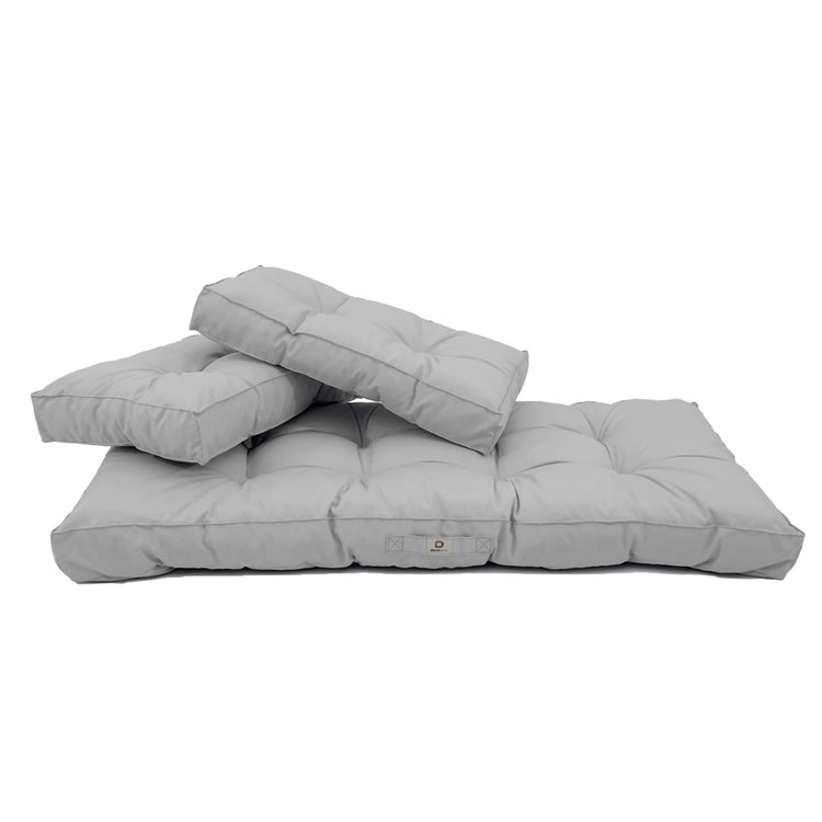 Coussins pour salon de jardin capitonné 120x60cm gris galet - Deco-arts.fr