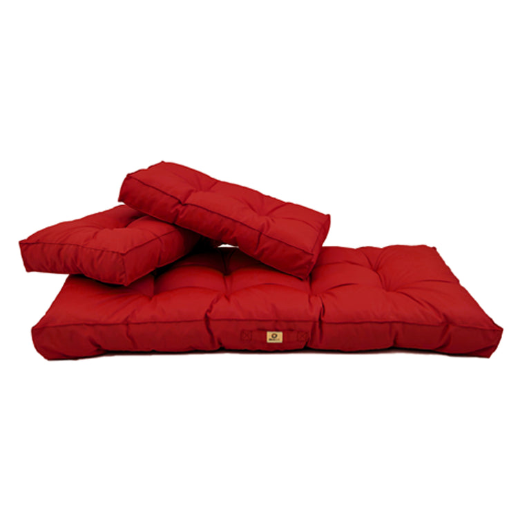 Coussins pour salon de jardin capitonné 100x50cm rouge - Deco-arts.fr