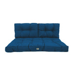 Ensemble de coussins capitonnés bleu pétrole pour banquette, 100x50 cm, épais 15 cm, pour fauteuils et canapés.