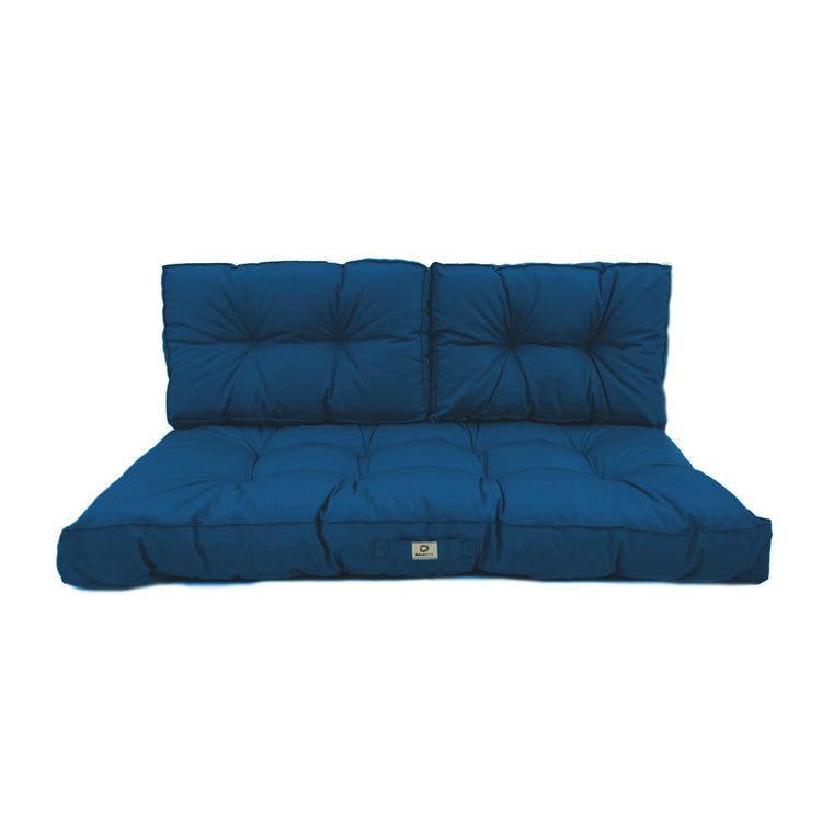 Coussins pour salon de jardin capitonné 100x50cm Bleu petrole - Deco-arts.fr