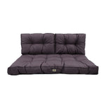 Ensemble de 3 coussins capitonnés gris carbone pour banquette, épais 15cm, pour fauteuils et canapés, par Deco-arts.fr
