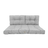 Coussins pour salon de jardin capitonné 120x60cm gris galet - Deco-arts.fr