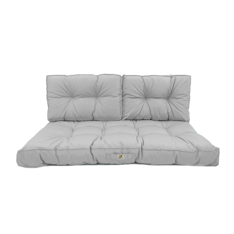 Coussins pour salon de jardin capitonné 120x60cm gris galet - Deco-arts.fr