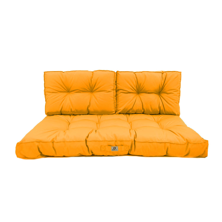 Coussins pour salon de jardin capitonné 120x60cm jaune - Deco-arts.fr