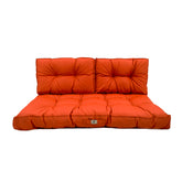 Coussins pour salon de jardin capitonné 100x50cm orange - Deco-arts.fr