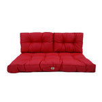 Rouge capitonné banquette cushions set, 120x60cm, thick 15cm, includes 1 seat cushion and 2 back cushions.
