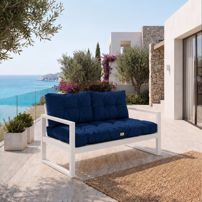 Ensemble Coussins Capitonné Banquette 100x50 Bleu Pétrole - Épais 15cm (1 Assise + 2 Dossiers)