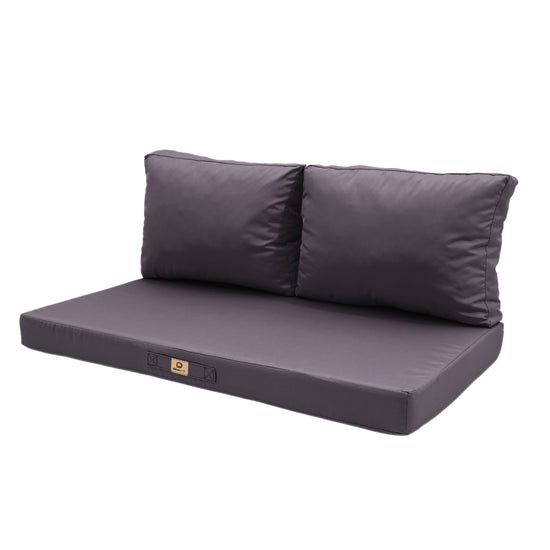 Coussins pour salon de jardin déhoussable 120x60cm Gris carbone - Deco-arts.fr