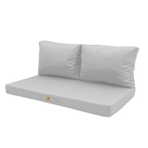 Conjunto de Cojines para Salón de Jardín 120x60 Gris Guijarro - Con Funda Extraíble & Anti-UV (1 Asiento + 2 Respaldos)
