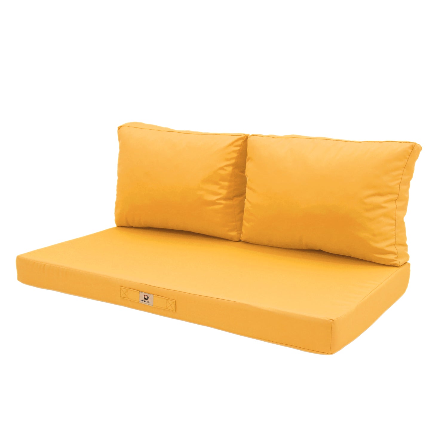 Coussins pour salon de jardin déhoussable 100x50cm Jaune - Deco-arts.fr