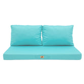 Coussins pour salon de jardin déhoussable 100x50cm Bleu caraïbes - Deco-arts.fr