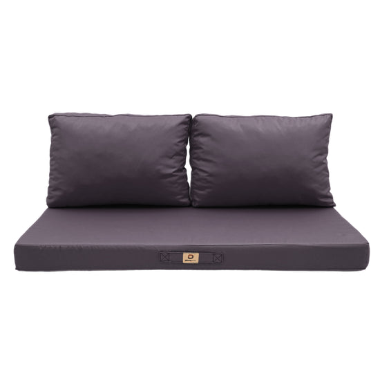 Coussins pour salon de jardin déhoussable 120x60cm Gris carbone - Deco-arts.fr