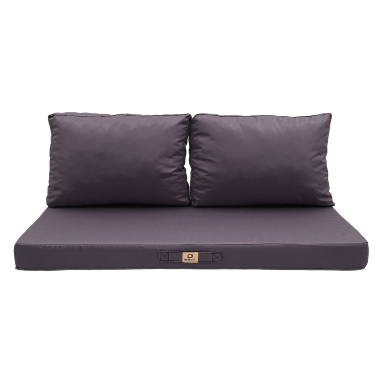 Coussins pour salon de jardin déhoussable 120x60cm Gris carbone - Deco-arts.fr